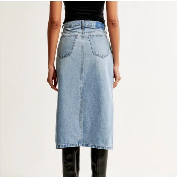 Abercrombie Denim Midi Skirt - 27 - Picture 2 of 5
